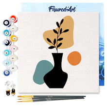 Laden Sie das Bild in den Galerie-Viewer, Mini Malen nach Zahlen mit Rahmen - Schwarze Pflanze und Vase