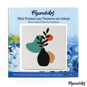 Mini Malen nach Zahlen mit Rahmen - Blaue Pflanze und Vase