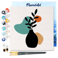 Laden Sie das Bild in den Galerie-Viewer, Mini Malen nach Zahlen mit Rahmen - Blaue Pflanze und Vase