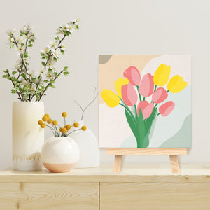Mini Malen nach Zahlen mit Rahmen - Tulpenstrauß