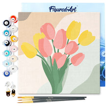 Laden Sie das Bild in den Galerie-Viewer, Mini Malen nach Zahlen mit Rahmen - Tulpenstrauß