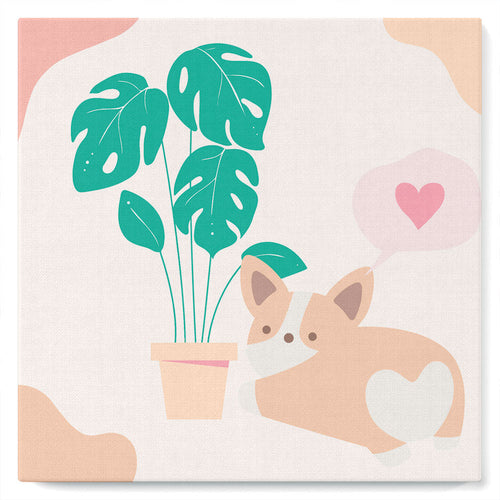 Mini Malen nach Zahlen mit Rahmen 20x20cm - Kleiner Hund