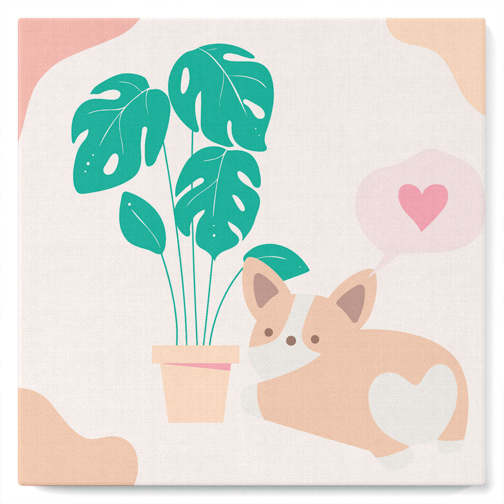 Mini Malen nach Zahlen mit Rahmen 20x20cm - Kleiner Hund