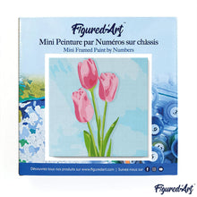 Laden Sie das Bild in den Galerie-Viewer, Mini Malen nach Zahlen mit Rahmen - Tulpen und blauer Himmel