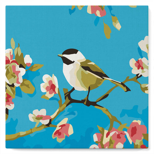 Mini Malen nach Zahlen mit Rahmen 20x20cm - Vogel und Schmetterling