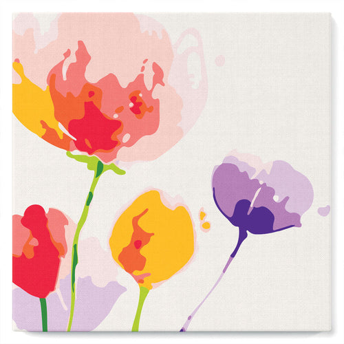 Mini Malen nach Zahlen mit Rahmen 20x20cm - Bunte Blumen