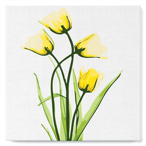 Mini Malen nach Zahlen mit Rahmen 20x20cm - Hübsche gelbe Blumen
