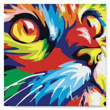Laden Sie das Bild in den Galerie-Viewer, Mini Malen nach Zahlen mit Rahmen 20x20cm - Katze Pop Art