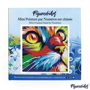 Mini Malen nach Zahlen mit Rahmen - Katze Pop Art