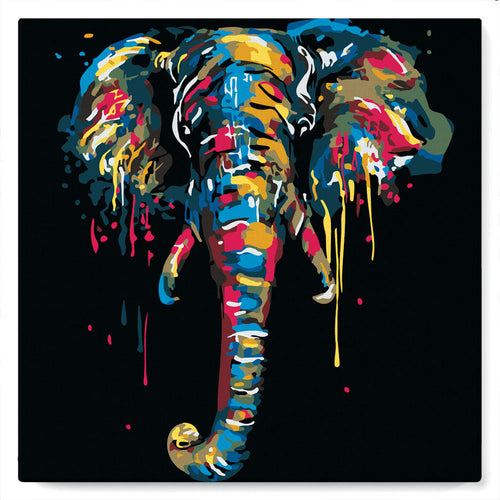 Mini Malen nach Zahlen mit Rahmen 20x20cm - Elefant