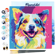 Laden Sie das Bild in den Galerie-Viewer, Mini Malen nach Zahlen mit Rahmen - Abstrakter Pop Art Hund