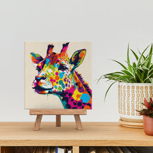 Laden Sie das Bild in den Galerie-Viewer, Mini Malen nach Zahlen mit Rahmen - Abstrakte Pop Art Giraffe