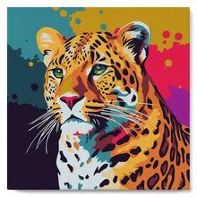 Laden Sie das Bild in den Galerie-Viewer, Mini Malen nach Zahlen mit Rahmen - Abstrakter Pop Art Leopard