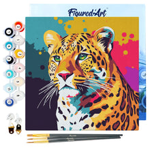 Laden Sie das Bild in den Galerie-Viewer, Mini Malen nach Zahlen mit Rahmen - Abstrakter Pop Art Leopard
