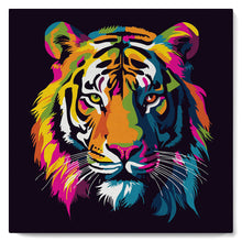 Laden Sie das Bild in den Galerie-Viewer, Mini Malen nach Zahlen mit Rahmen - Abstrakter Pop Art Tiger