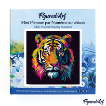 Laden Sie das Bild in den Galerie-Viewer, Mini Malen nach Zahlen mit Rahmen - Abstrakter Pop Art Tiger