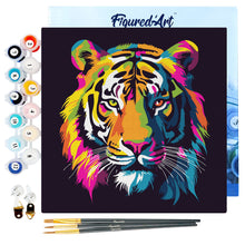 Laden Sie das Bild in den Galerie-Viewer, Mini Malen nach Zahlen mit Rahmen - Abstrakter Pop Art Tiger
