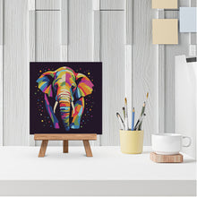 Laden Sie das Bild in den Galerie-Viewer, Mini Malen nach Zahlen mit Rahmen - Abstrakter Pop Art Elefant