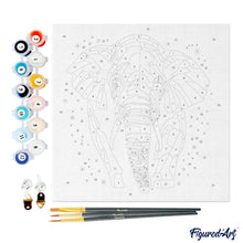 Laden Sie das Bild in den Galerie-Viewer, Mini Malen nach Zahlen mit Rahmen - Abstrakter Pop Art Elefant