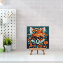 Laden Sie das Bild in den Galerie-Viewer, Mini Malen nach Zahlen mit Rahmen - Fantasie Fuchs mit Blumen