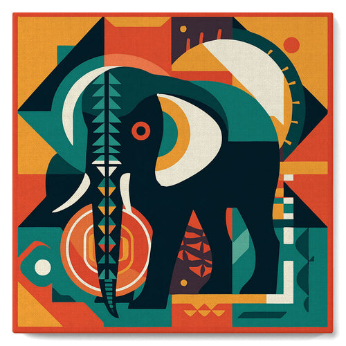 Mini Malen nach Zahlen mit Rahmen - Abstrakter Art-Deco-Elefant