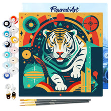 Laden Sie das Bild in den Galerie-Viewer, Mini Malen nach Zahlen mit Rahmen - Abstrakter Art-Deco-Tiger