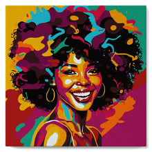 Laden Sie das Bild in den Galerie-Viewer, Mini Malen nach Zahlen mit Rahmen - Afroamerikanische Dame Pop Art