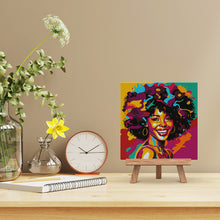 Laden Sie das Bild in den Galerie-Viewer, Mini Malen nach Zahlen mit Rahmen - Afroamerikanische Dame Pop Art