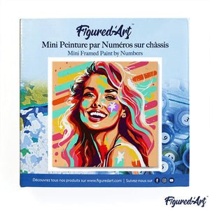 Mini Malen nach Zahlen mit Rahmen - Schöne Blondine Pop Art