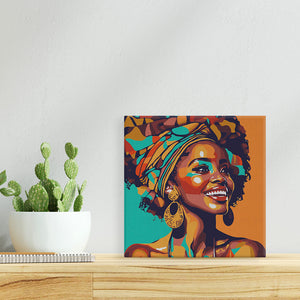 Mini Malen nach Zahlen mit Rahmen - Afrikanische Königin Pop Art