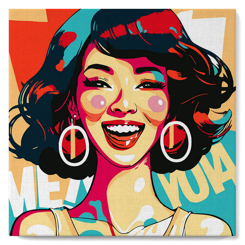 Mini Malen nach Zahlen mit Rahmen - Charmante Dame Pop Art