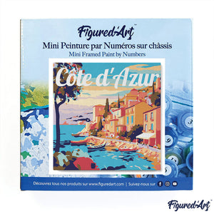 Mini Malen nach Zahlen mit Rahmen - Reiseplakat Côte d'Azur