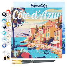 Laden Sie das Bild in den Galerie-Viewer, Mini Malen nach Zahlen mit Rahmen - Reiseplakat Côte d&#39;Azur