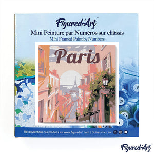 Mini Malen nach Zahlen mit Rahmen - Reiseplakat Paris