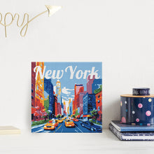 Laden Sie das Bild in den Galerie-Viewer, Mini Malen nach Zahlen mit Rahmen - Reiseplakat New York City