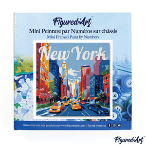 Mini Malen nach Zahlen mit Rahmen - Reiseplakat New York City