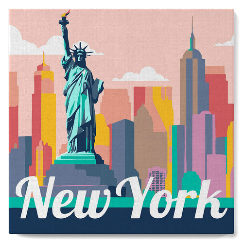 Mini Malen nach Zahlen mit Rahmen - Reiseplakat Freiheitsstatur New York