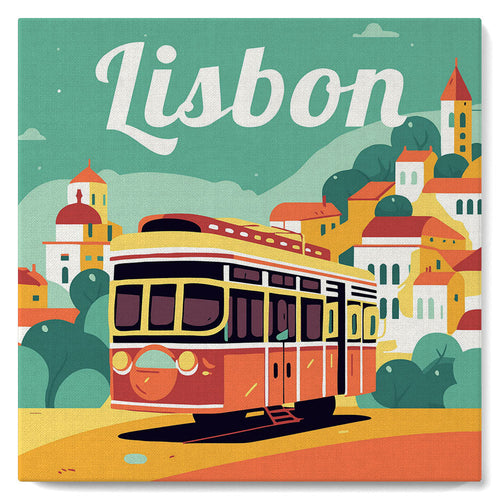 Mini Malen nach Zahlen mit Rahmen - Reiseplakat Lissabon