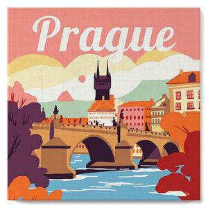 Mini Malen nach Zahlen mit Rahmen - Reiseplakat Prag