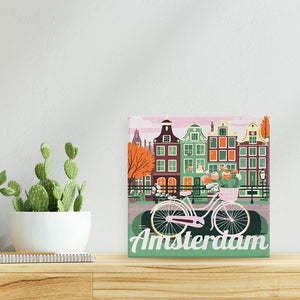 Mini Malen nach Zahlen mit Rahmen - Reiseplakat Amsterdam
