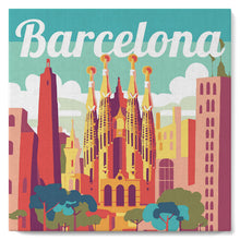 Laden Sie das Bild in den Galerie-Viewer, Mini Malen nach Zahlen mit Rahmen - Reiseplakat Barcelona