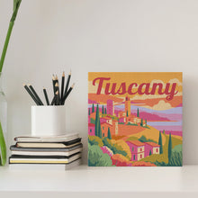 Laden Sie das Bild in den Galerie-Viewer, Mini Malen nach Zahlen mit Rahmen - Reiseplakat Toskana Frühling