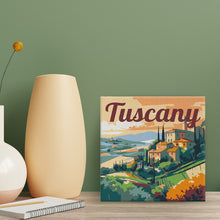 Laden Sie das Bild in den Galerie-Viewer, Mini Malen nach Zahlen mit Rahmen - Reiseplakat Toskana Sommer