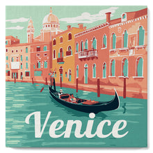 Laden Sie das Bild in den Galerie-Viewer, Mini Malen nach Zahlen mit Rahmen - Reiseplakat Venedig