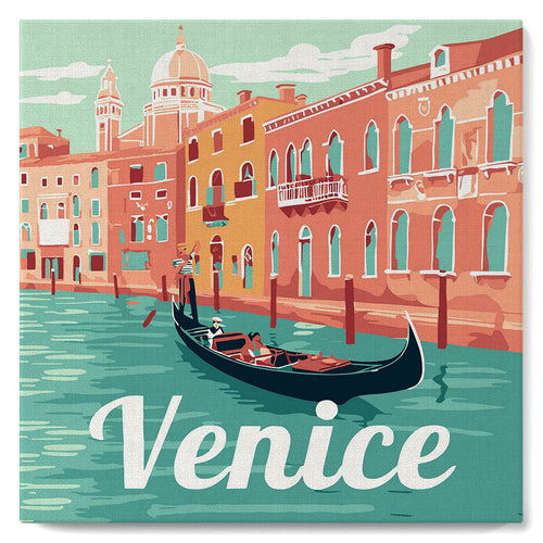 Mini Malen nach Zahlen mit Rahmen - Reiseplakat Venedig