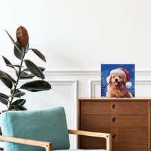 Laden Sie das Bild in den Galerie-Viewer, Mini Malen nach Zahlen mit Rahmen - Hund im Schnee zu Weihnachten