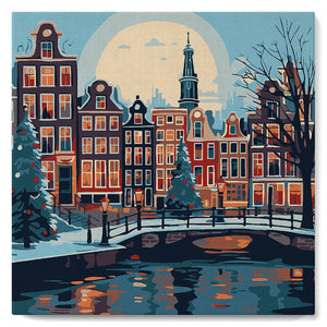 Mini Malen nach Zahlen mit Rahmen - Weihnachten in Amsterdam
