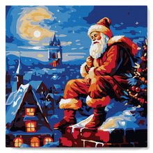 Laden Sie das Bild in den Galerie-Viewer, Mini Malen nach Zahlen mit Rahmen - Weihnachtsmann und der Nachthimmel