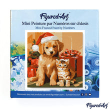 Laden Sie das Bild in den Galerie-Viewer, Mini Malen nach Zahlen mit Rahmen - Weihnachtskatze und -hund