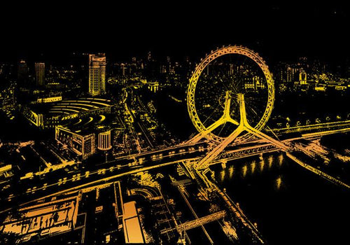 Kratzbild – Tianjin Eye